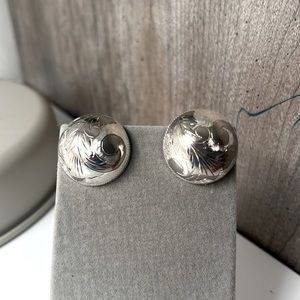 Large round 925 sterling silver earrings